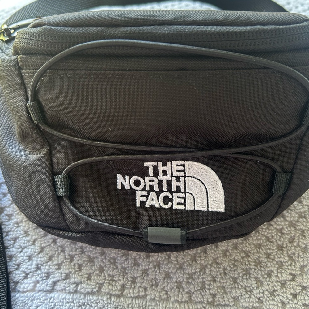 The North Face Black Belt Bag with White Logo